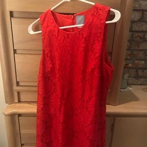 Red lace dress